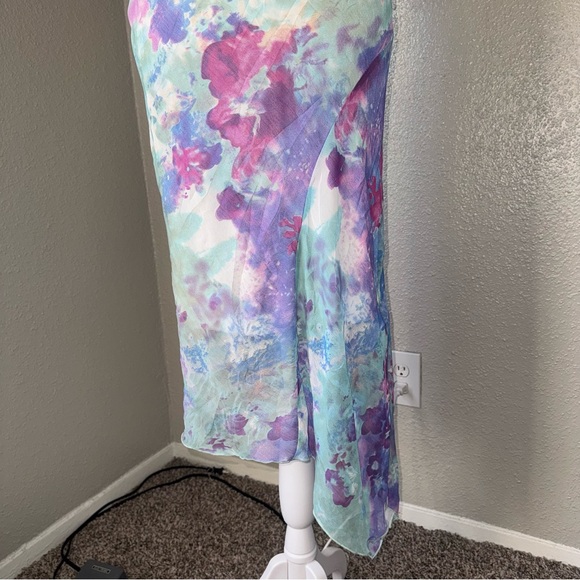 Blue Purple Y2K 2000s Fairy Sequin Ruffle Women’s Small Summer Spring Dress - Picture 5 of 7